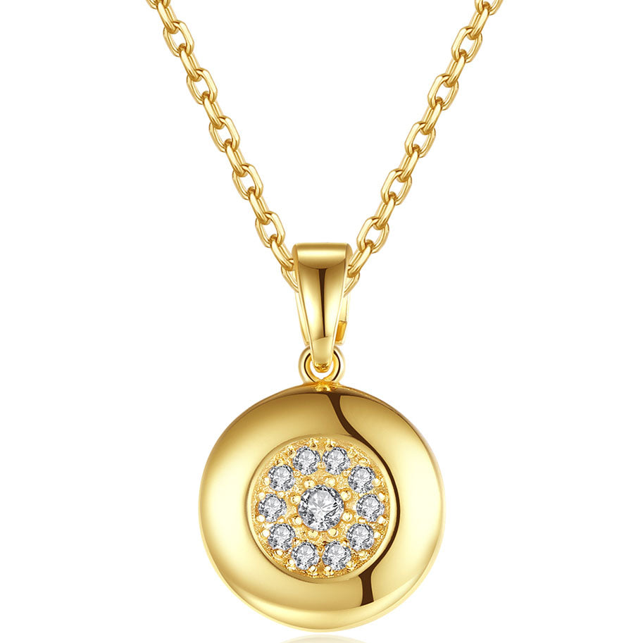 gold round disc necklace frenelle jewellery online auckland nz