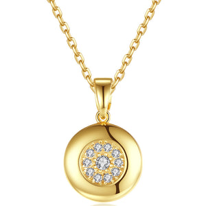gold round disc necklace frenelle jewellery online auckland nz
