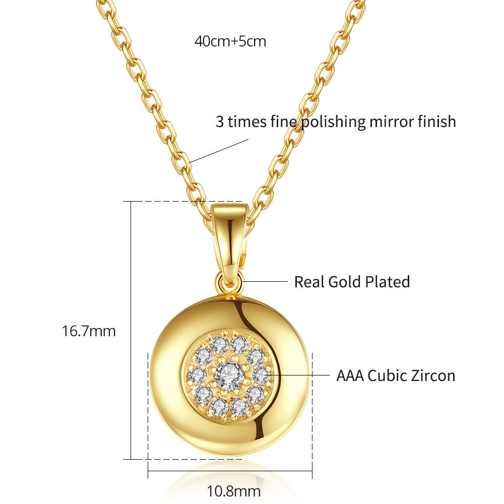 gold round disc necklace frenelle jewellery online auckland nz