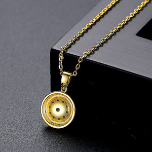 gold round disc necklace frenelle jewellery online auckland nz