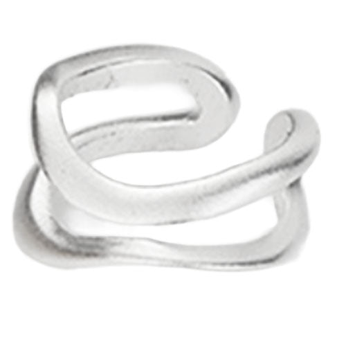 silver double cuff earring frenelle jewellery