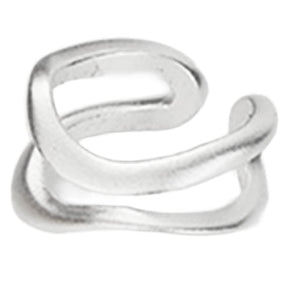 silver double cuff earring frenelle jewellery