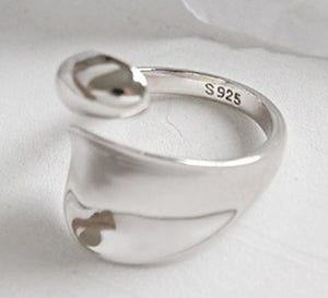 925 Sterling Silver Adjustable Modern Ring "Marlee"