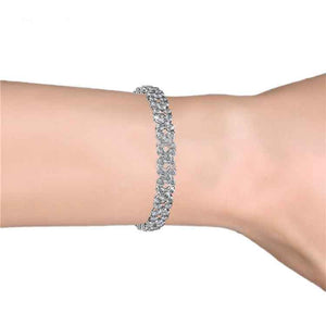 crystal bridal silver tennis bracelet for women