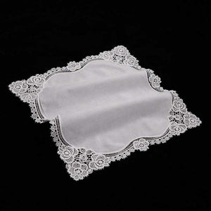 white lace wedding handkerchief gift woman