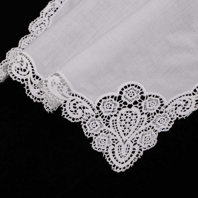 white lace wedding gift bridal handkerchief