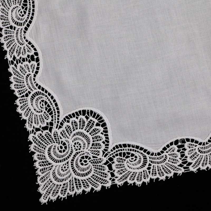 wedding gift bridesmaid handkerchief lace white