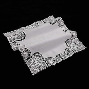wedding gift bridesmaid handkerchief lace white