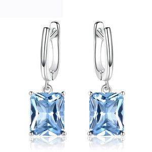 Blue Topaz silver dangle earrings jewellery women