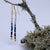 long bead blue tassel gold earrings