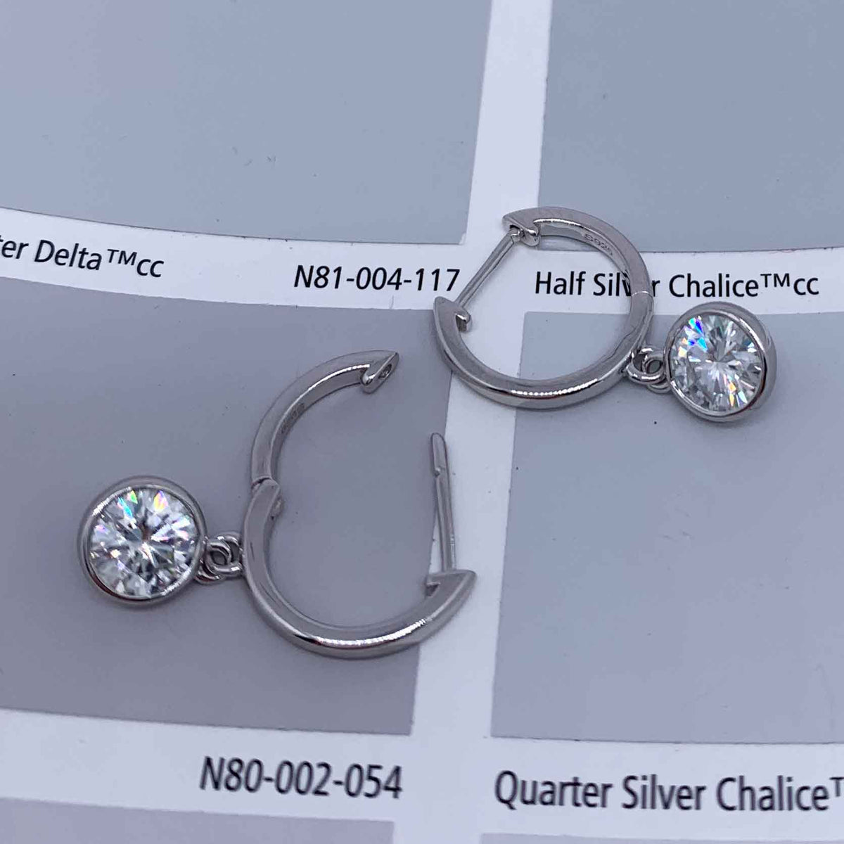 925 Sterling Silver Huggie 1 Carat Moissanite Earrings "Leonie"