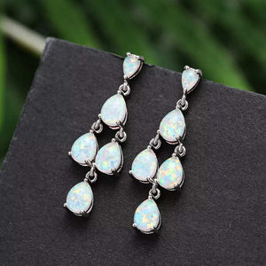 silver chandelier drop earrings opal jewellery nz