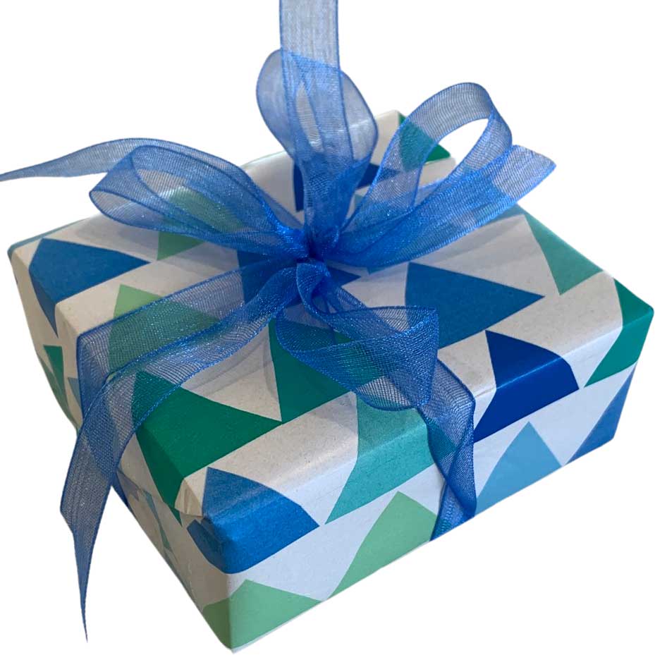 gift wrap blue green frenelle jewellery