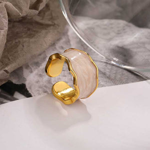 white gold enamel dress ring