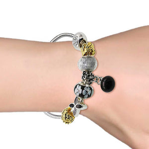 charm bracelet swarovski silversilver and black charm bracelet for women girls