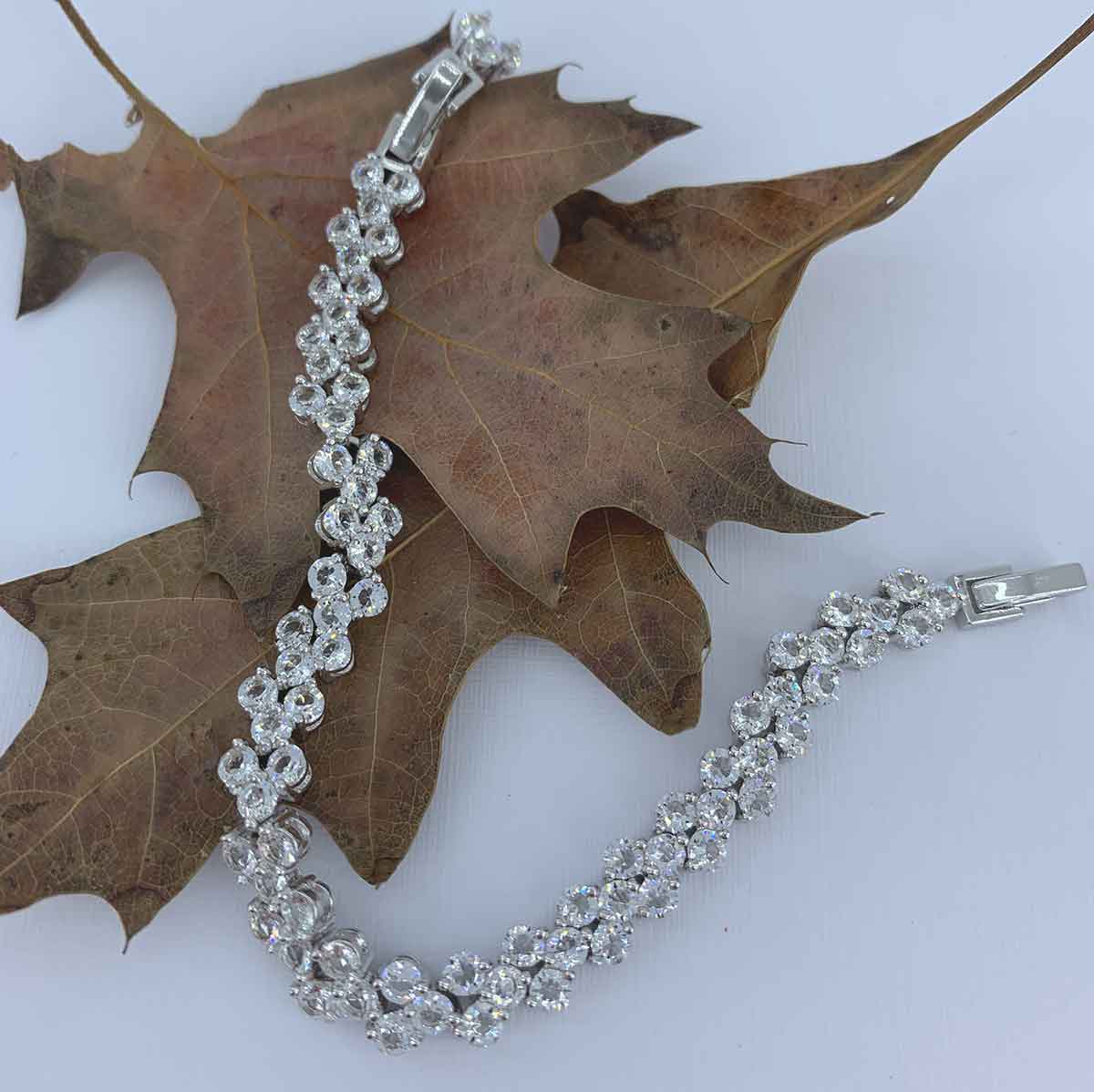 crystal tennis bracelet bridal 18cm