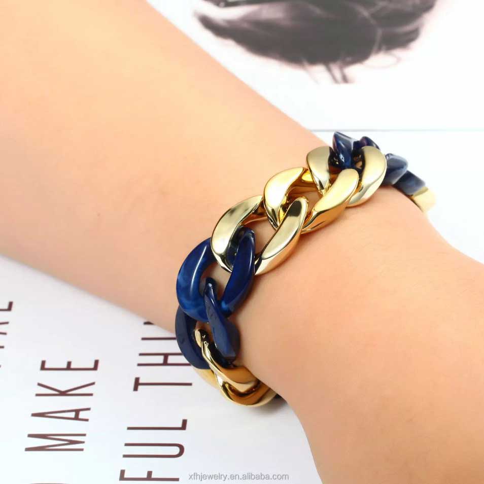 modern curb chain resin tortoise shell