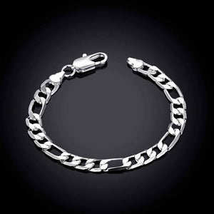 silver figaro chain bracelet