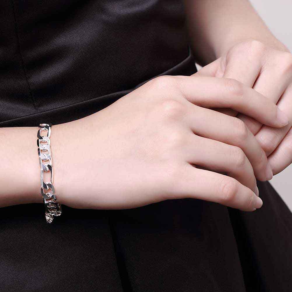 silver figaro chain bracelet