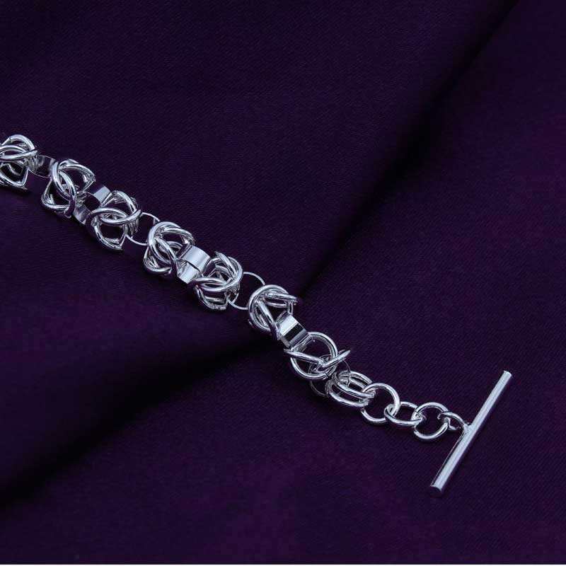 silver byzantine chain bracelet nz