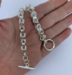 silver byzantine chain bracelet nz