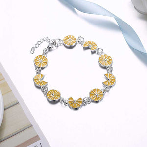 lemon citrus silver bracelet