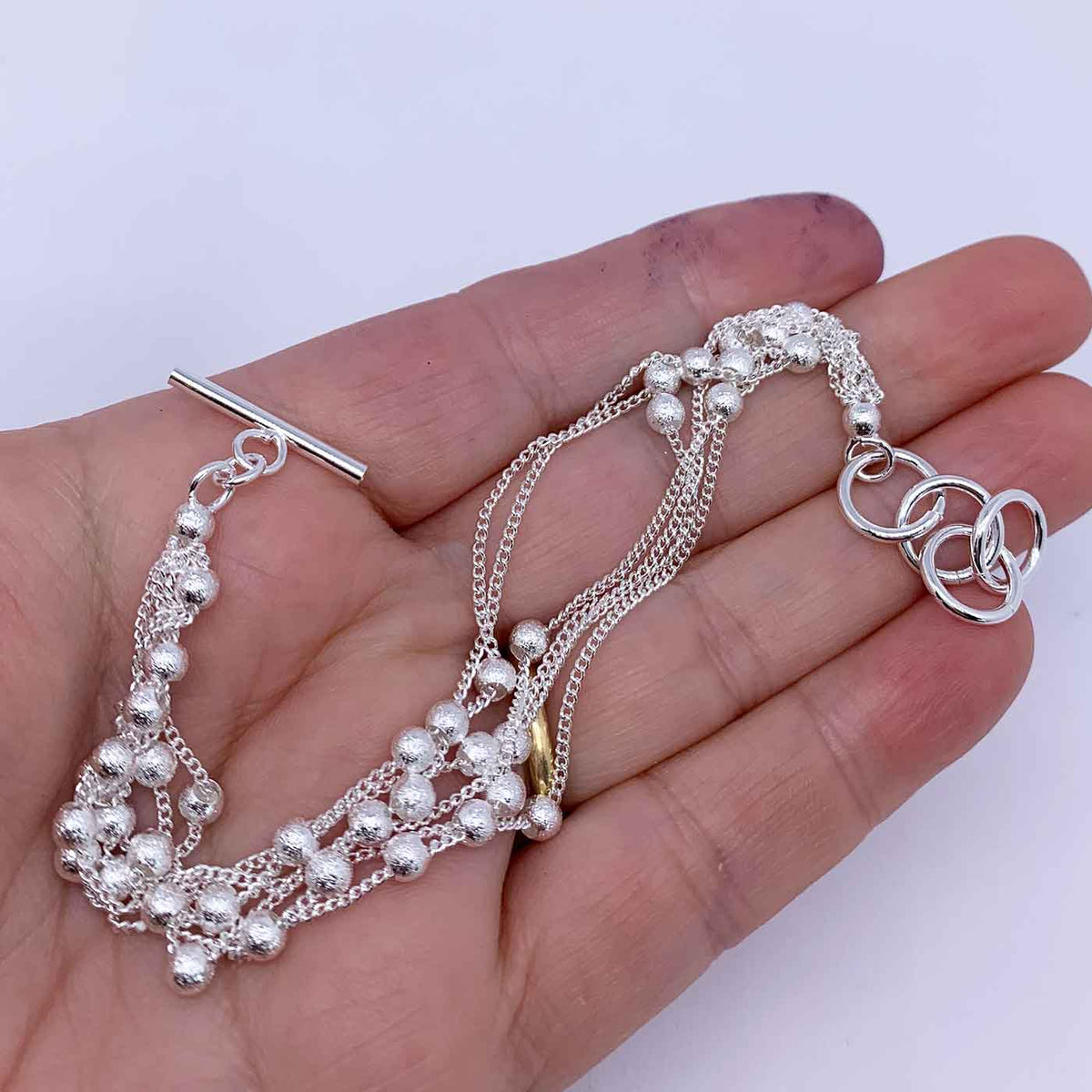 silver bead chain bracelet jewellery nz