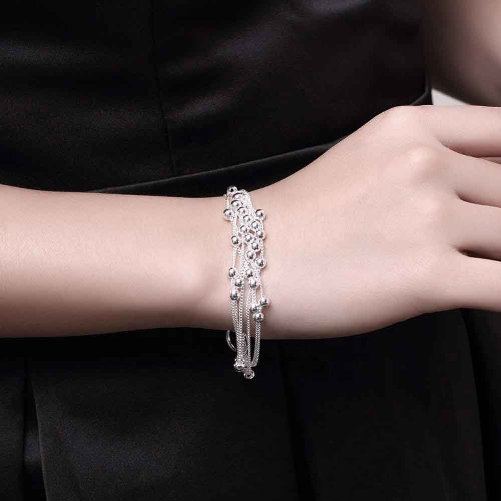 silver bead chain bracelet jewellery nz