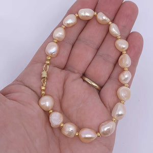pearl gold bracelet with magnetic clasp