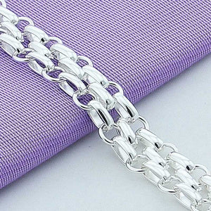 triple brick silver chain bracelet online jewellery