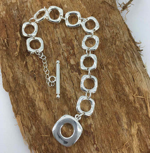 silver geometric bracelet jewellery nz