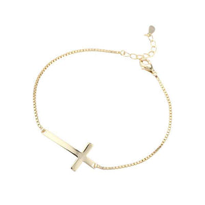 Gold cross bracelet religious jewellery