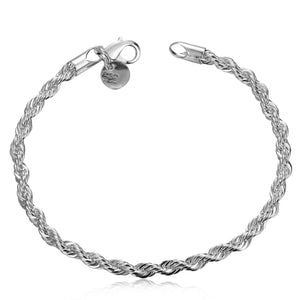 silver twisted rope bracelet nz