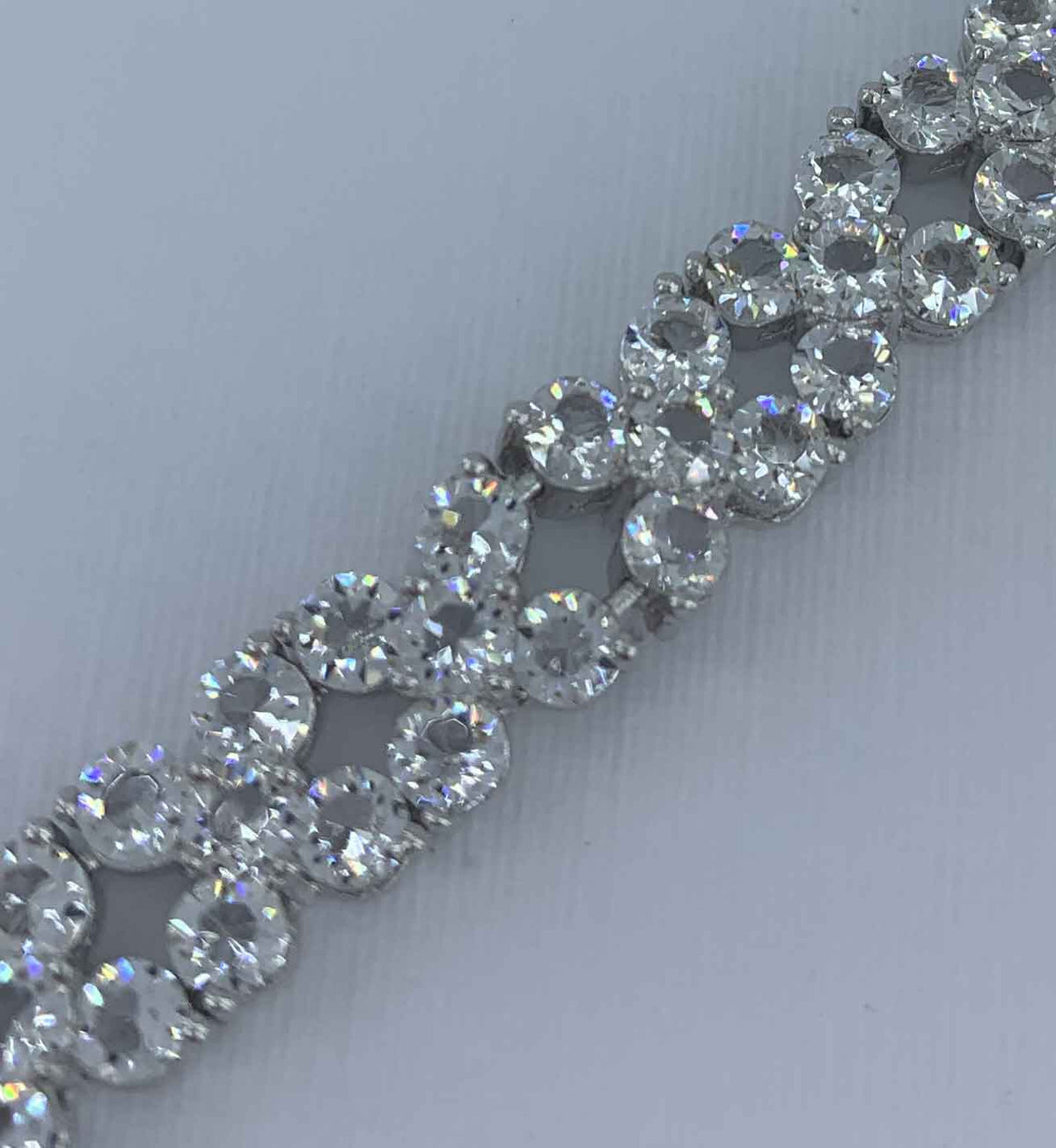 crystal bridal silver tennis bracelet for women