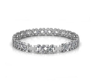 crystal bridal silver tennis bracelet for women