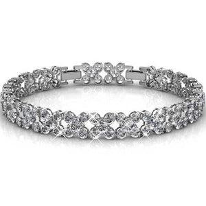 crystal bridal silver bracelet for women