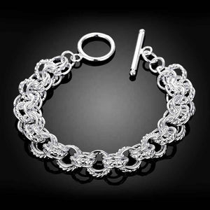 silver chain link toggle bracelet nz