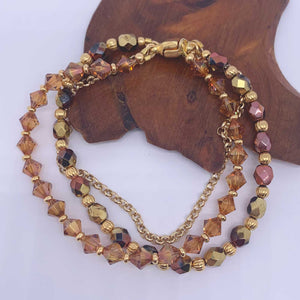 triple strand gold bracelet copper