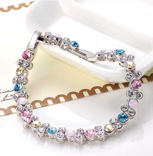 coloured crystal tennis bracelet