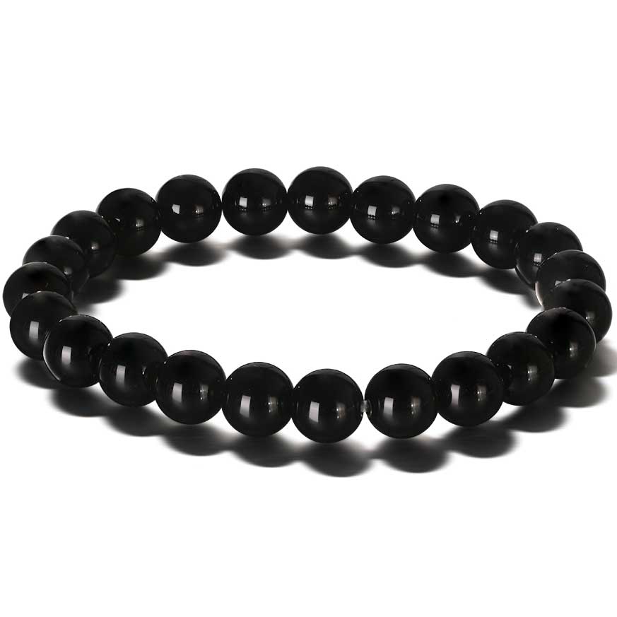 black agate stretch bracelet jewellery nz