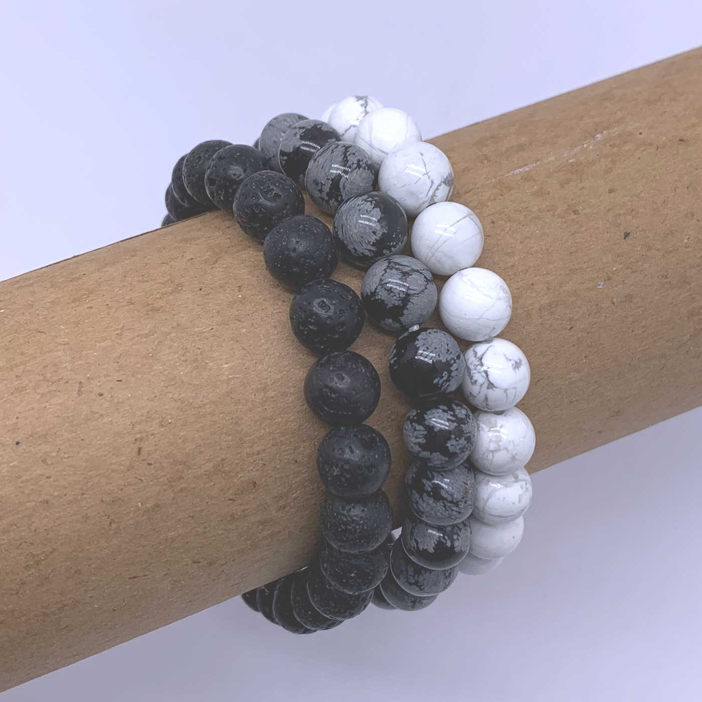 black and white gemstone set bracelet