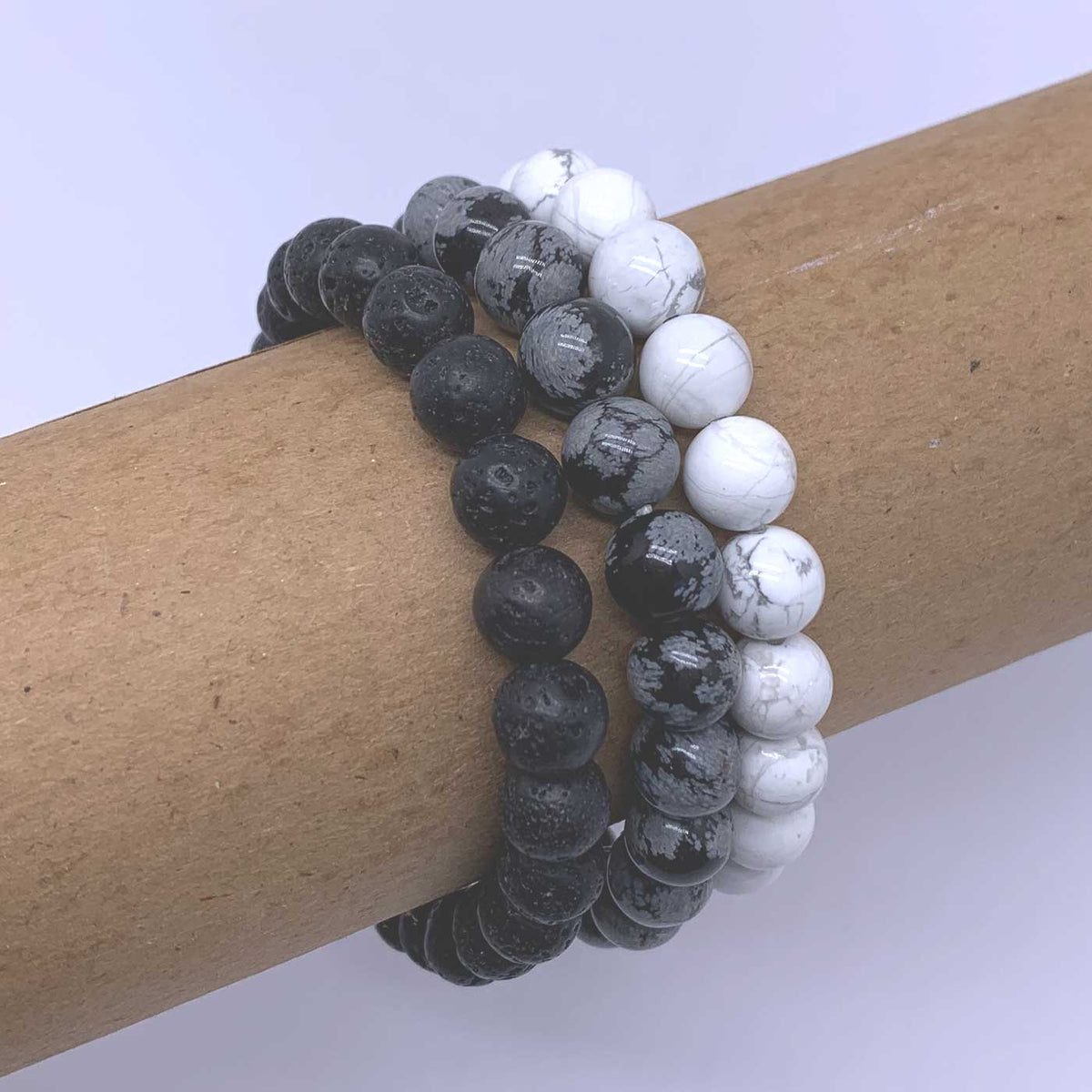 snowflake obsidian stretch bracelet gemstone