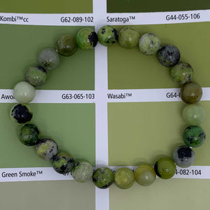 green gemstone stretch bracelet for women