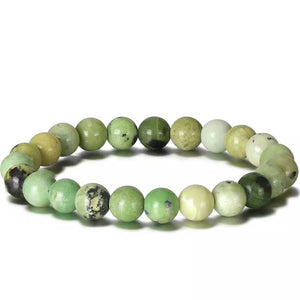 green gemstone stretch bracelet for women