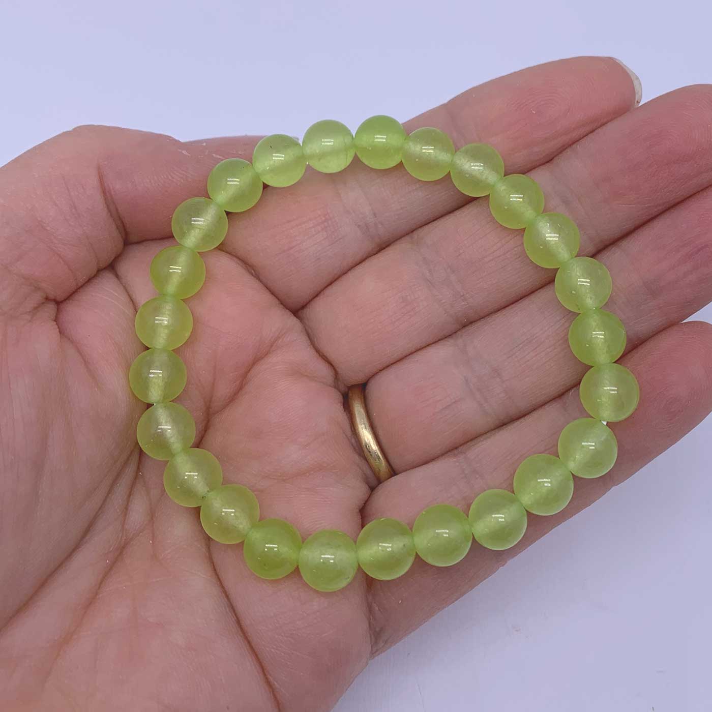 peridot gemstone stretch bracelet for women