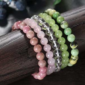 rose quartz stretch bracelet for women