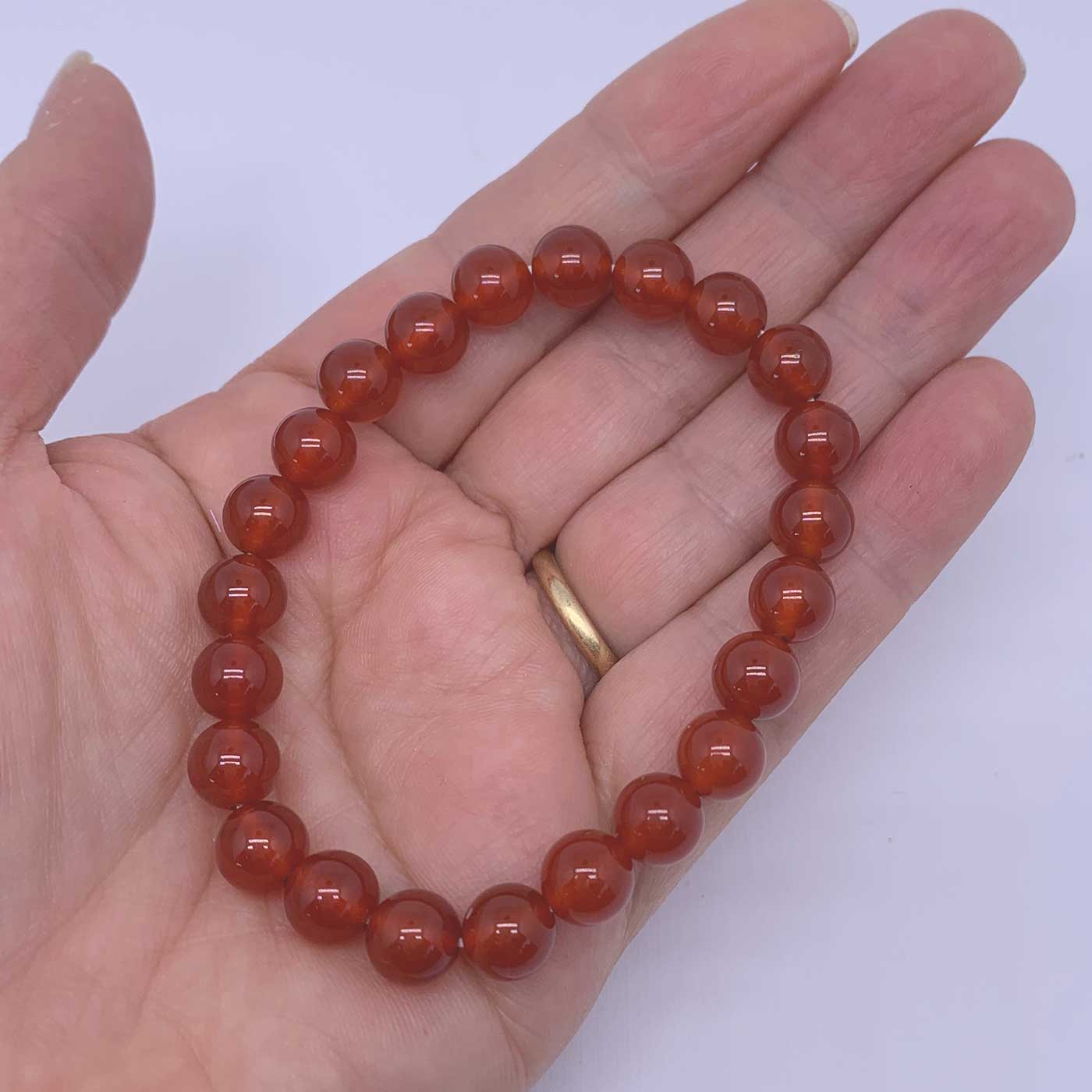 red agate stretch bracelet for women