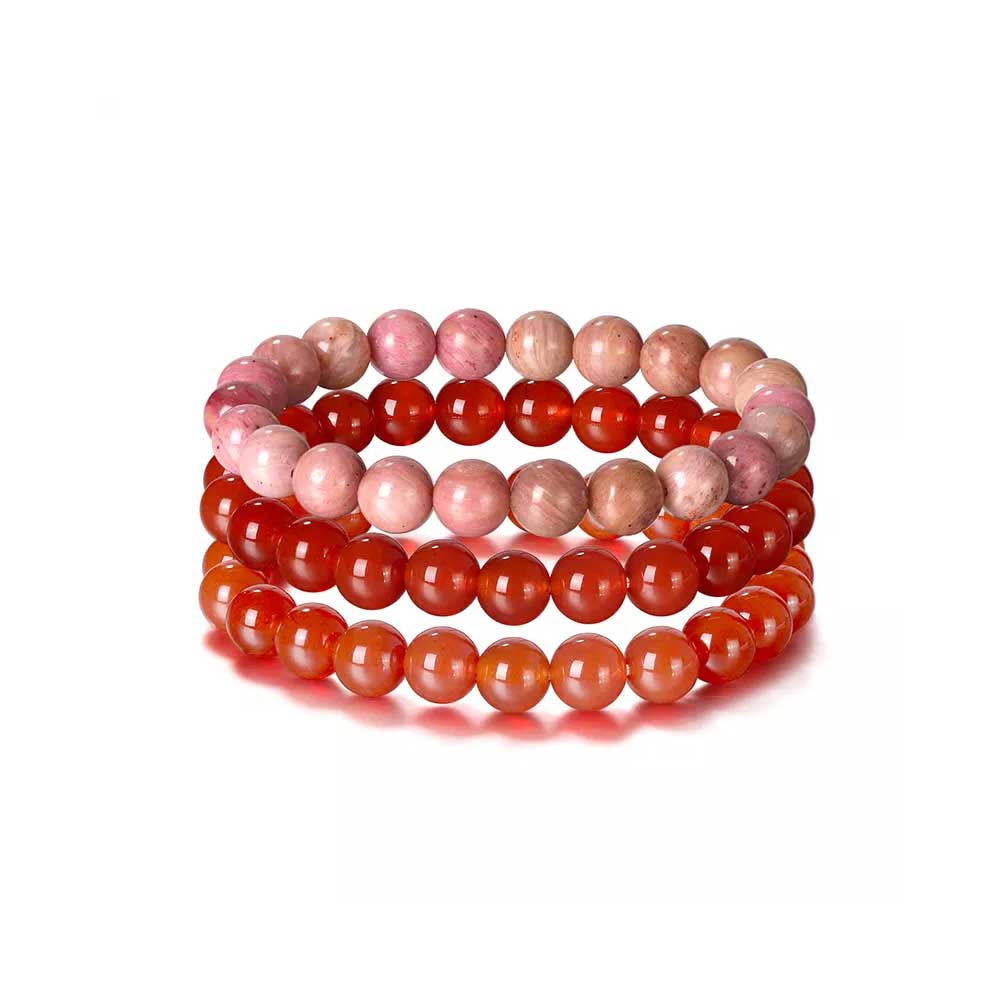 red agate stretch bracelet for women