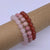gemstone stretch bracelet set pink red