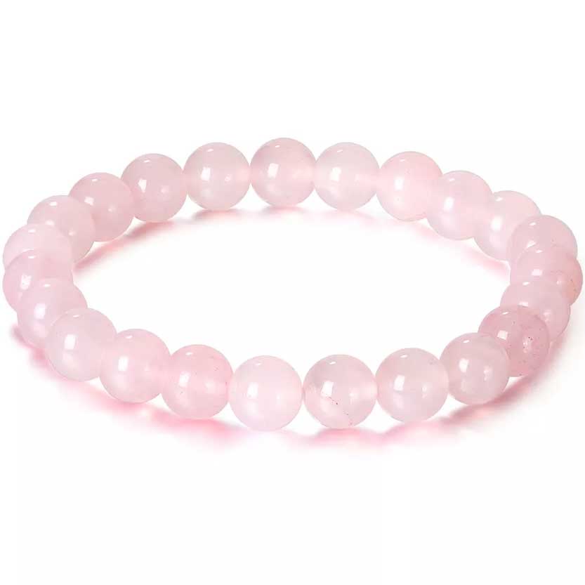 rose quartz stretch bracelet for women
